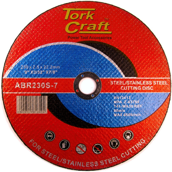 Metal cutting discs for steel and stainless steel.